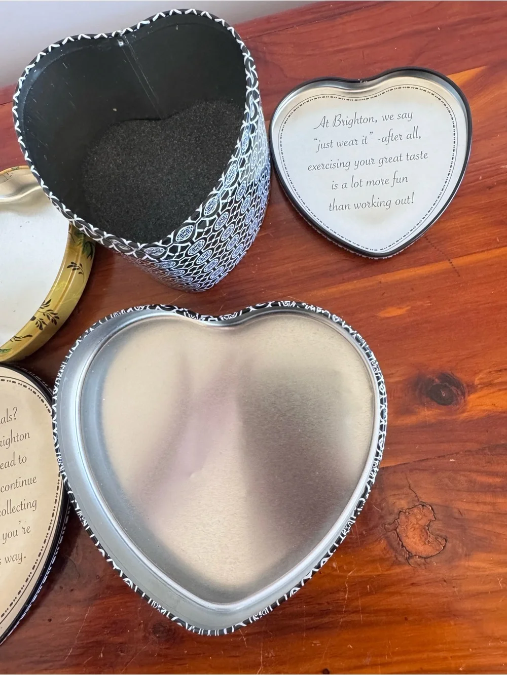 Brighton Heart Tin Box Lot of 3 Jewelry Keepsake Storage Boxes